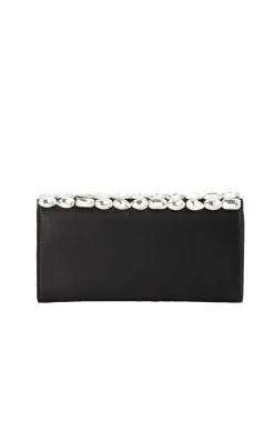 RENATA CRYSTAL ENCRUSTED CLUTCH IN BLACK