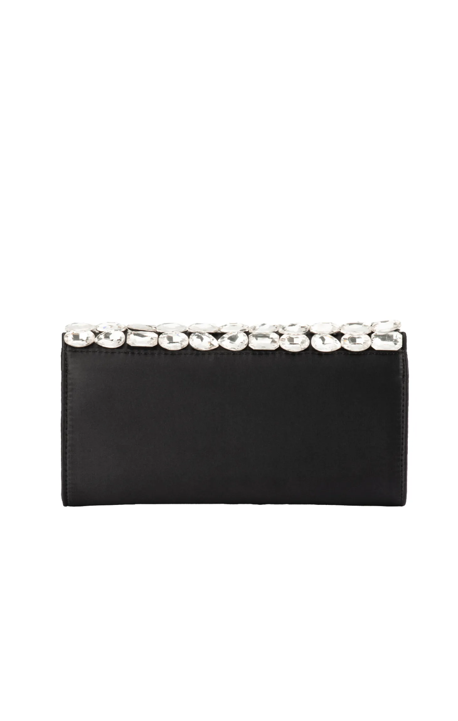 RENATA CRYSTAL ENCRUSTED CLUTCH IN BLACK
