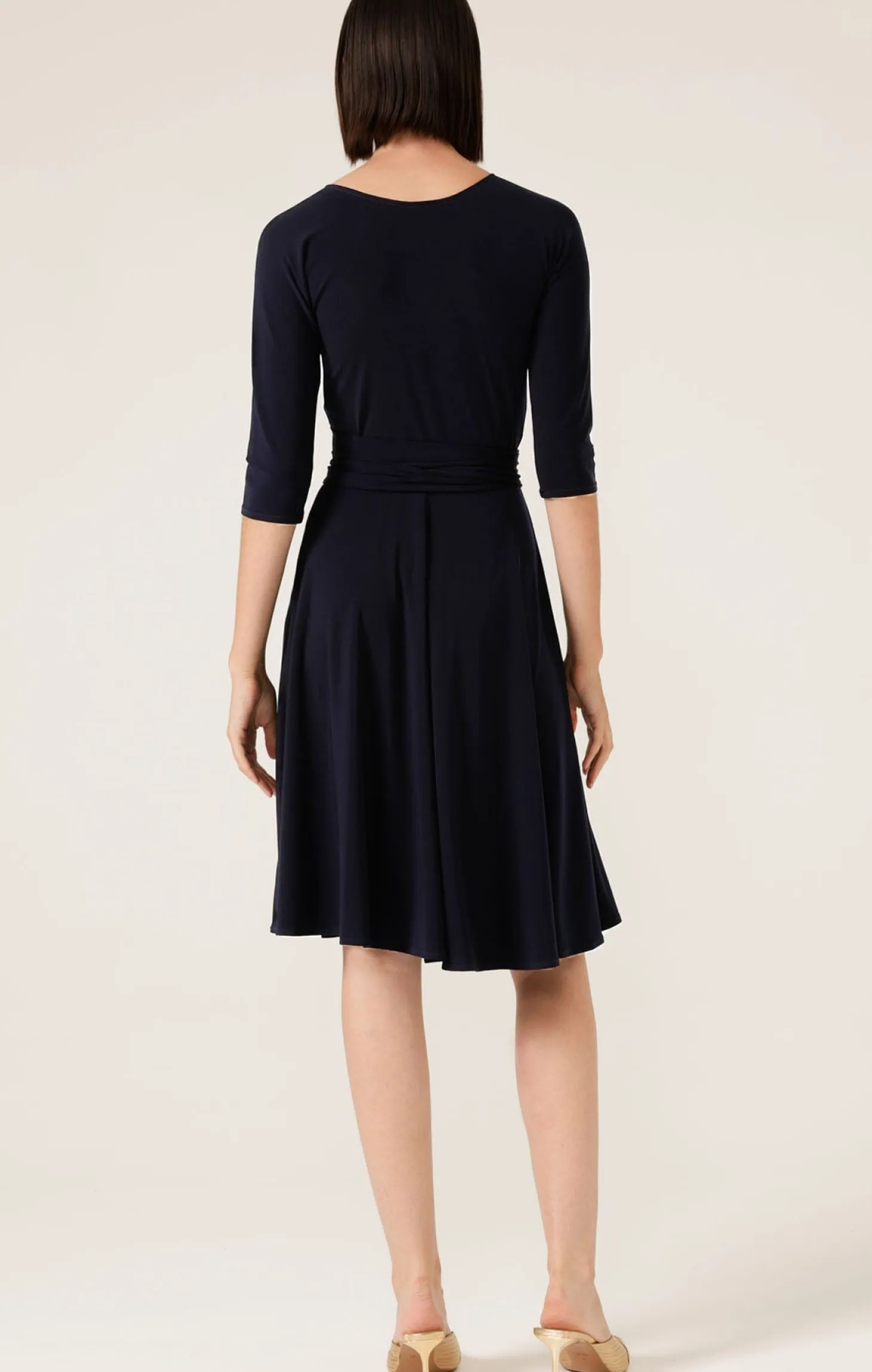 REVERSE WRAP DRESS IN NAVY