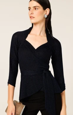 RIVERFIRE WRAP TOP IN SAPPHIRE