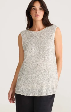 SHOW STOPPER TOP IN CHAMPAGNE SEQUIN