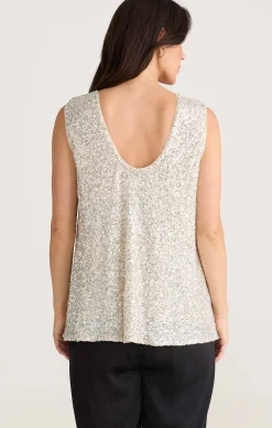 SHOW STOPPER TOP IN CHAMPAGNE SEQUIN
