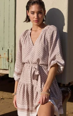 SOLEIL SMOCK DRESS IN BEIGE