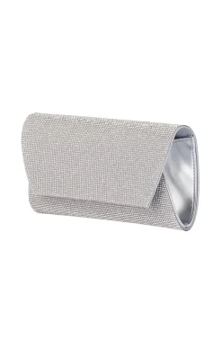 STACEY CRYSTAL CLUTCH IN SILVER