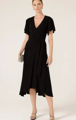 STARGAZE WRAP DRESS IN BLACK