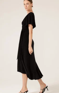 STARGAZE WRAP DRESS IN BLACK