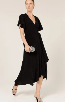 STARGAZE WRAP DRESS IN BLACK