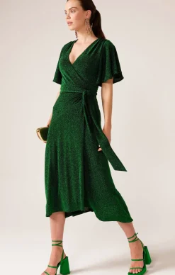 STARGAZE WRAP MIDI IN EMERALD