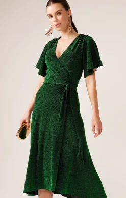 STARGAZE WRAP MIDI IN EMERALD