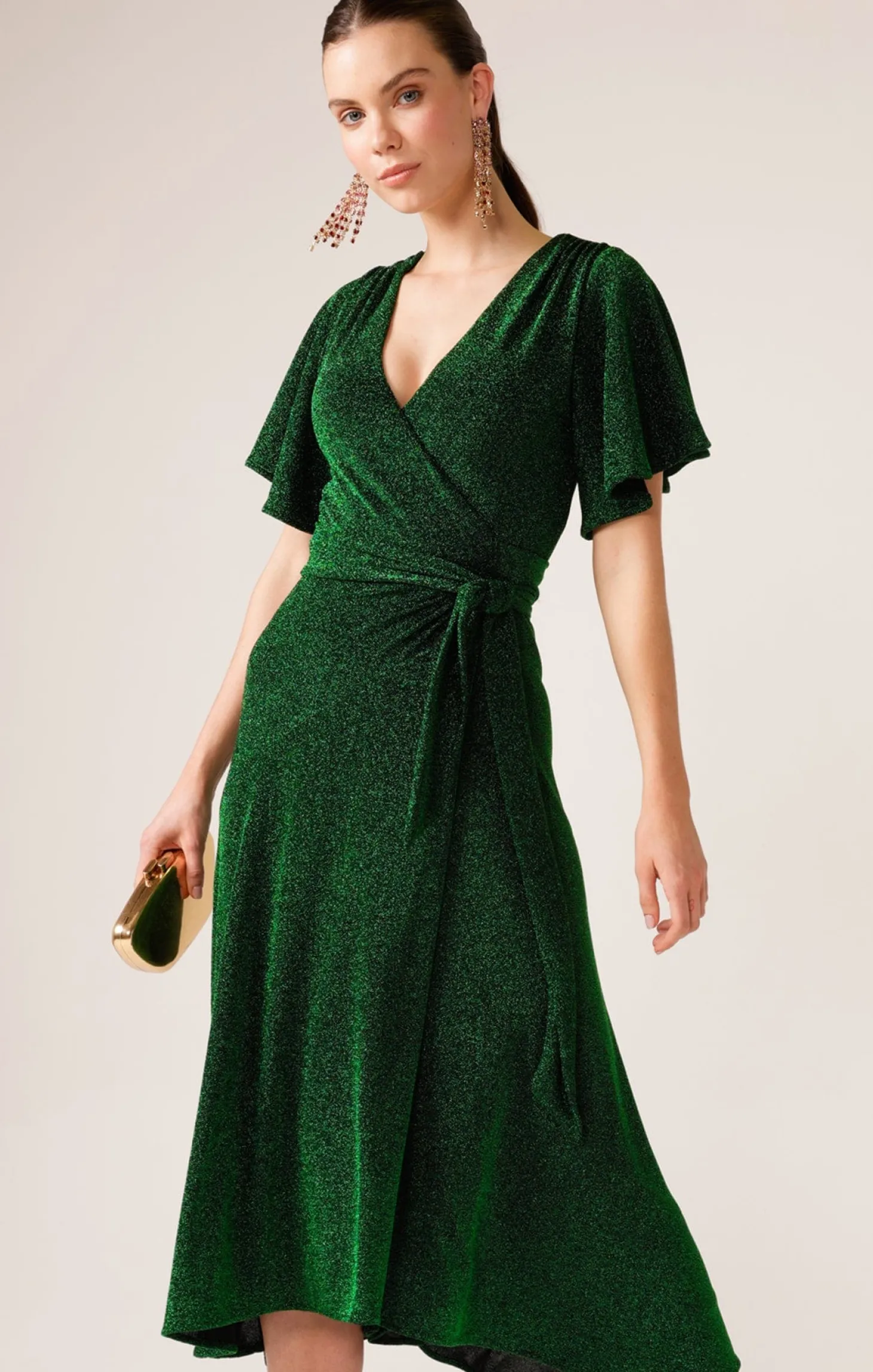 STARGAZE WRAP MIDI IN EMERALD