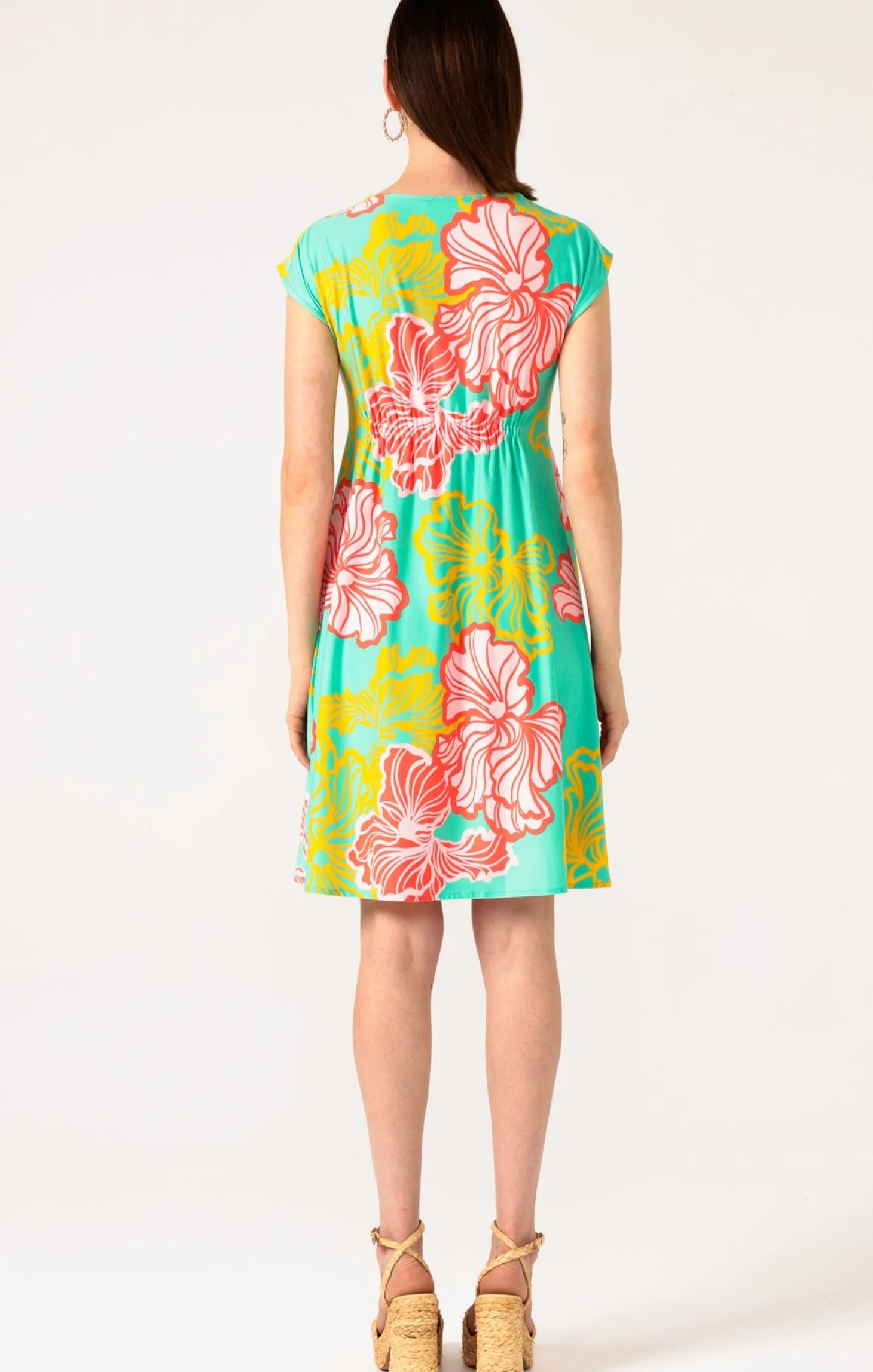SUGAR SUGAR DRESS IN MINT CORAL FLOWER