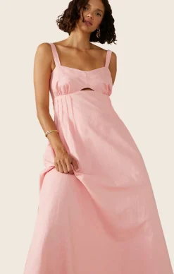 SUNLIGHT MIDI DRESS IN BLUSH PINK