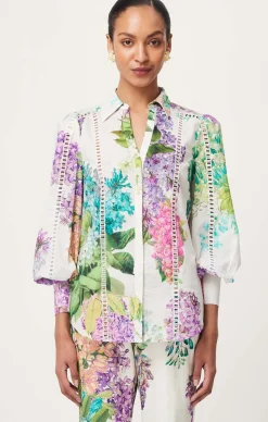 SWANSON EMBROIDERED COTTON VOILE SHIRT