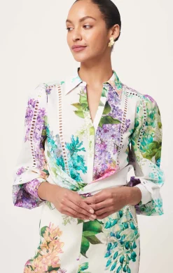 SWANSON EMBROIDERED COTTON VOILE SHIRT