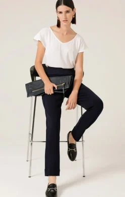 TAPERED LEG PANT IN NAVY