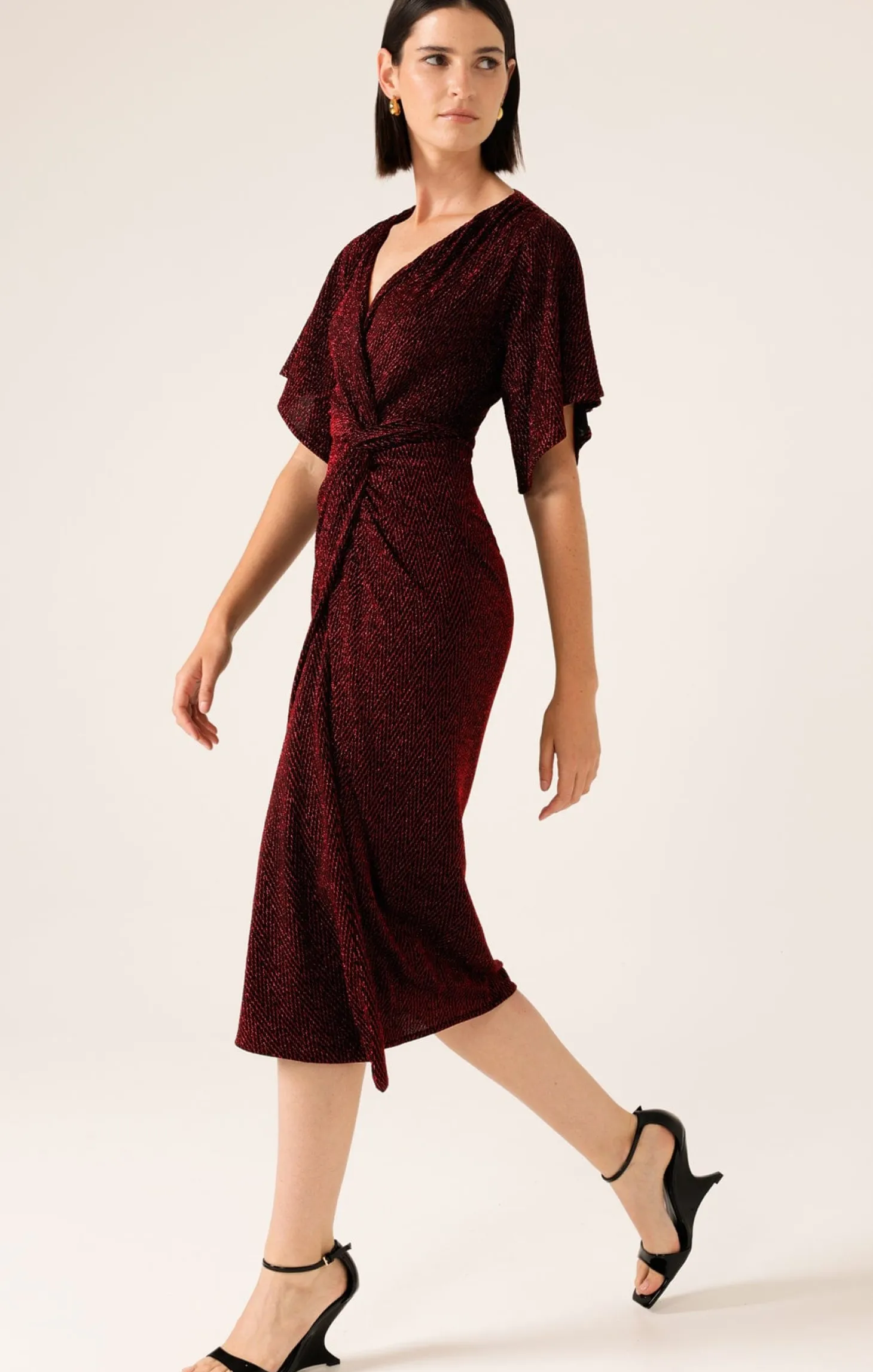 THE EMPORIUM DRESS IN RUBY