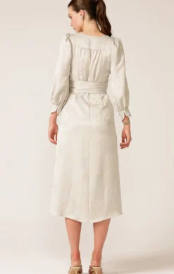 VERSAILLES WRAP DRESS IN OYSTER