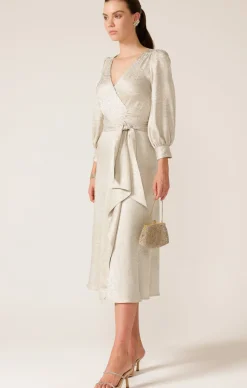 VERSAILLES WRAP DRESS IN OYSTER